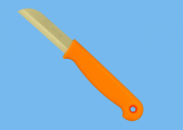 Cuchillo punta recto naranja 63 mm